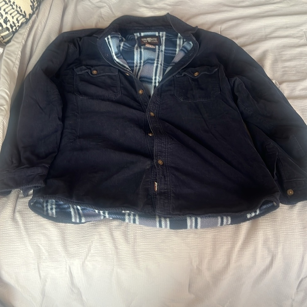 Levi's navy blue jacket with Plaid Interior XL